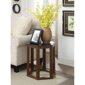 ACME 82467 Reon - Accent Table (2 Piece) - Marble & Walnut