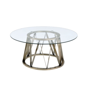 ACME 84485 Perjan - Coffee Table - Antique Brass & Clear Glass