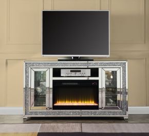 ACME LV00316 Noralie - TV Stand - Mirrored & Faux Diamonds - 35"