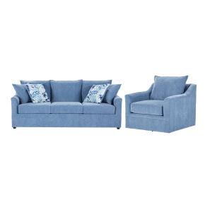 New Classic 23-1270F-2NP Sylvie - 2 Piece Living Room Set (Sofa & Chair) - Blue Slate
