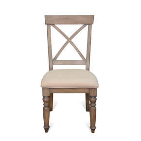 Riverside Furniture 21358 Aberdeen - X - Back Upholstered Side Chair (Set of 2) - Weathered Driftwood