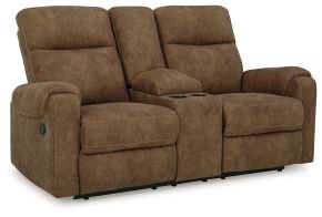 Signature Design by Ashley® 1380594 Edenwold - Brindle - Dbl Reclining Loveseat With Console