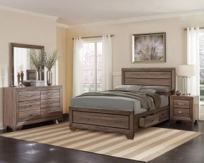 CoasterEveryday 204190KW-S4 Kauffman - California King 4 Piece Bedroom Set - Washed Taupe