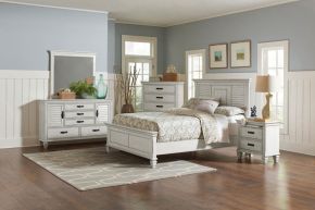 CoasterEssence 205331Q-S5 Franco - 5 Piece Queen Bedroom Set - Distressed White