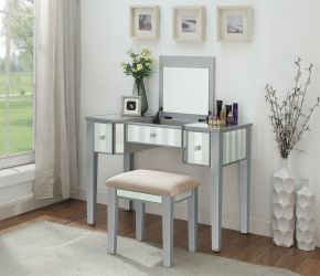 Furniture of America CM-DK6385SV-UPS3 Joyce - Vanity With Stool - Silver