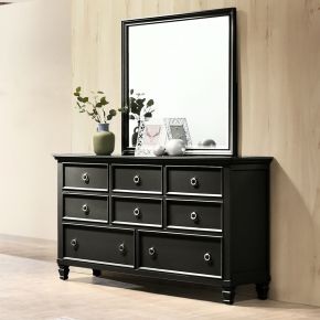 New Classic 02-044B-DM Tamarack - Dresser & Mirror Combo - Black
