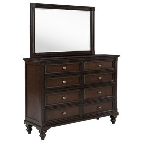 Coaster Fine Furniture 223633M Andover - 8-Drawer Dresser And Mirror - Dark Oak