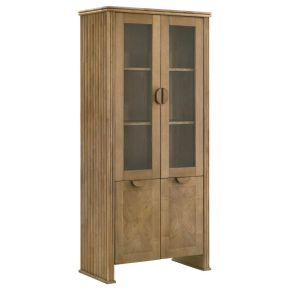 Coaster Fine Furniture 193616 Adina - Tall Display Cabinet - Distressed Light Brown