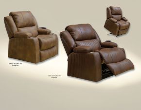 Jackson Furniture Industries 4829-1966/09-1967/09 Kirk - Power Lift Lay Flat Recliner With Storage Arm & Dual Cupholders - Walnut