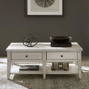 Liberty Furniture 110W-OT1010 Liberty Furniture 110W-OT1010 Lake House - Cocktail Table - Weathered White