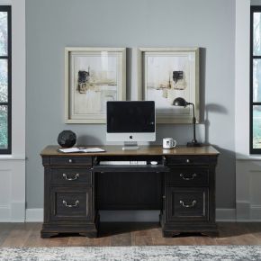 Liberty Furniture 532-HO-JED Meritage - Jr Executive Desk - Aged Charcoal