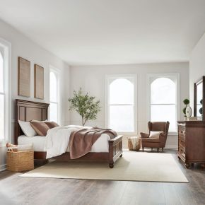 Liberty Furniture 589-BR-CPBDM Rustic Traditions - 3 Piece Bedroom Set (California King Panel Bed, Dresser & Mirror) - Cherry