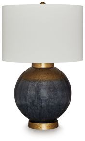 Signature Design by Ashley® L207564 Adara - Metal Table Lamp - Blue / Gold Finish