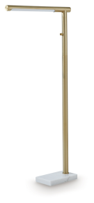 Signature Design by Ashley® L206121 Santiford - Metal Floor Lamp - Gold Finish / White