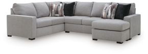 Benchcraft® 66804S2 Lakepoint - 2-Piece Sectional With RAF Sofa Chaise - Nickel