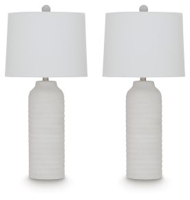 Ashley Furniture L243674 Vauville - Poly Table Lamp (Set of 2) - White