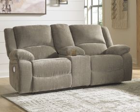 Ashley Furniture 7650596 Draycoll - Pewter - Dbl Rec Pwr Loveseat W/Console