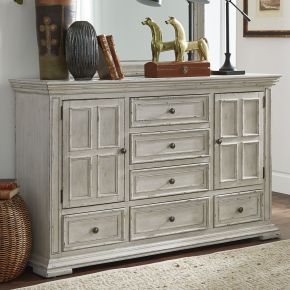 Liberty Furniture 361W-BR31 Liberty Furniture 361W-BR31 Big Valley - 2 Door 6 Drawer Dresser - Whitestone