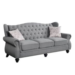 ACME 53280 Hannes - Sofa With 2 Pillows - Gray Fabric