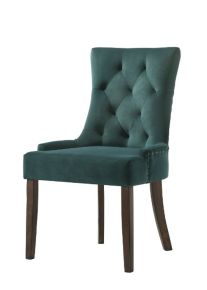 ACME 77166 ACME 77166 Farren - Side Chair (Set of 2) - Green Velvet & Weathered Oak