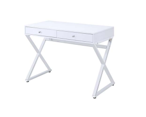 ACME AC00895 Coleen - Vanity Desk - White & Chrome Finish
