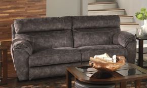Catnapper 62221-2793/28 Sedona - Power Lay Flat Reclining Sofa With Power Adjustable Headrest - Smoke