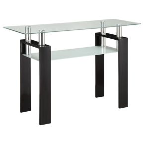 CoasterEveryday 702289 Dyer - Rectangular Glass Top Entryway Sofa Console Table - Black