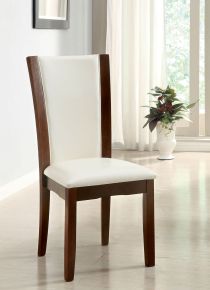 Furniture of America CM3710WH-SC-2PK Manhattan - Side Chair (Set of 2) - Dark Cherry / White