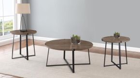 Coaster Fine Furniture 710298-S3 Marcus - 3 Piece Round Coffee And End Table Set - Brown