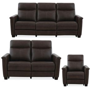 Liberty Furniture 6002CA-UPH-SOLOREC Crawford - Sofa With Loveseat & Recliner - Finch Cacao