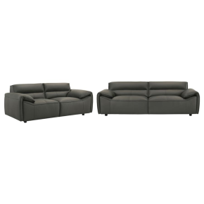 Coaster Fine Furniture 509504-S2 Buxton - 2 Piece Leather Upholstered Sofa Set - Graphite