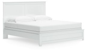 Signature Design by Ashley® B139B47 Bostwick Shoals - King Panel Bed With Framed Footboard - White