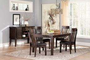 Signature Design by Ashley® D596/35/01(4) Haddigan - 5 Pc. - Extension Table, 4 Side Chairs - Dark Brown
