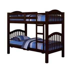 ACME 02554 Heartland - Twin Over Twin Bunk Bed - Dark Brown - 81"