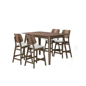 New Classic 45-1651-C4CT Oscar - Counter Table & 4 Chairs - Walnut