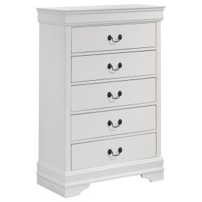 Coaster Fine Furniture 202445 Louis Philippe - 5-Drawer Bedroom Chest - White