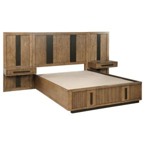Coaster Fine Furniture 224900Q-S3P Terrace - Queen Wall Panel Storage Bed - Ash Brown