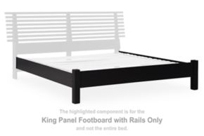 Signature Design by Ashley® B1013-156 Danziar - King Panel Footboard W/ Rails - Black