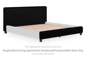 Signature Design by Ashley® PCB3380-82 Zuraleus - King/California King Upholstered Headboard/Footboard/Roll Slats - Black
