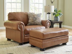Signature Design by Ashley® 57604/23/14 Carianna - Caramel - 2 Pc. - Chair And A Half, Ottoman