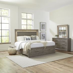 Liberty Furniture 272-BR-QSBDM Horizons - 3 Piece Bedroom Set (Queen Storage Bed, Dresser & Mirror) - Gray