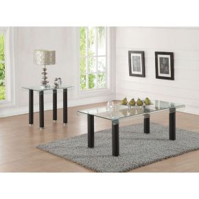 ACME 83685 Gordie - Coffee Table - Black & Clear Glass