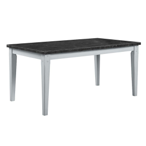 ACME DN01451 Lanton - Dining Table - Marble & Antique White Finish