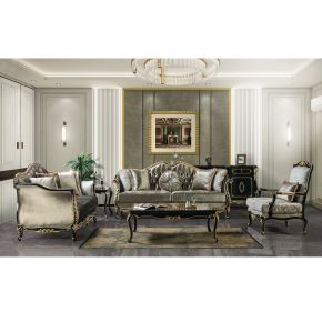 ACME LV01888 Betria - Loveseat With 4 Pillows - Gold & Black High