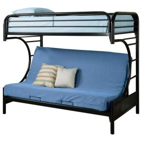 CoasterEveryday 2253K Montgomery - Metal Twin Over Futon Bunk Bed - Black