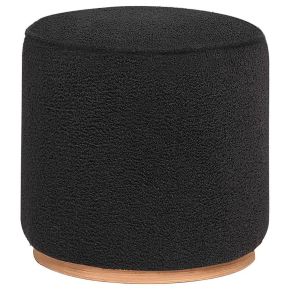 Coaster Fine Furniture 910301 Zena - Faux Sheepskin Upholstered Round Ottoman - Black