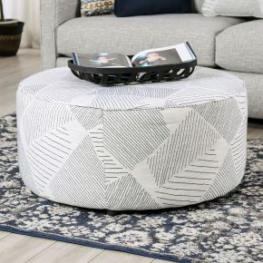 Furniture of America SM8194-OT Chancery - Ottoman - Gray / Navy