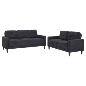 Coaster Fine Furniture 509981-S2 Bowen II - 2-Piece Upholstered Track Arm Sofa Set - Steel Gray