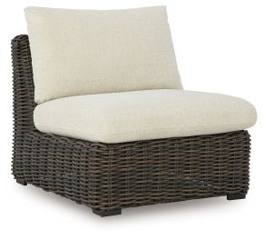 Signature Design by Ashley® P711-846 Kimora - Armless Chair With Cushion - Beige / Dark Brown
