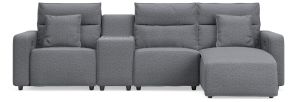 Ashley Furniture 65906S26 Ashley Furniture 65906S26 Modmax II - 4-Piece Power Reclining Sectional With RAF Press Back Power Chaise And Console - Salt And Pepper